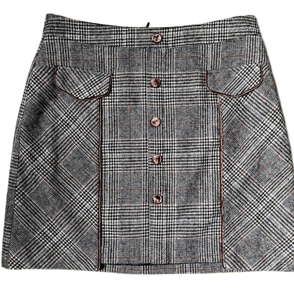 Bagatelle Collection Multicolored Plaid Tweed Lined Skirt (Size: Medium) - Picture 6 of 15